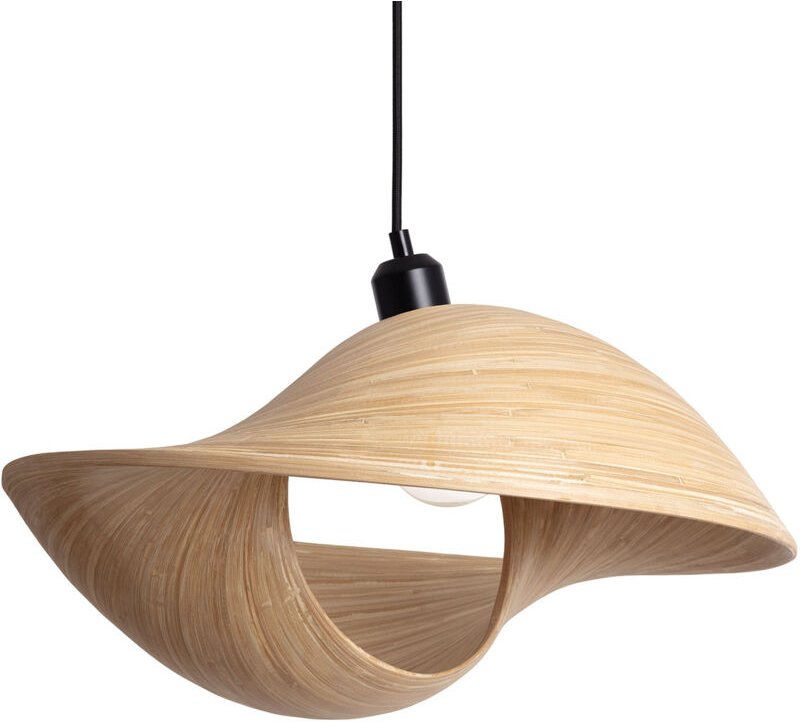 Pendelleuchte aus Bambus Shuka Acacia ILUZZIA Schwarz - Textil