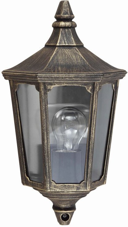Elstead - Außenleuchte Laterne Wandlampe ALU-Guss Schwarz-Gold h 35 cm Gartenlampe 1x E27