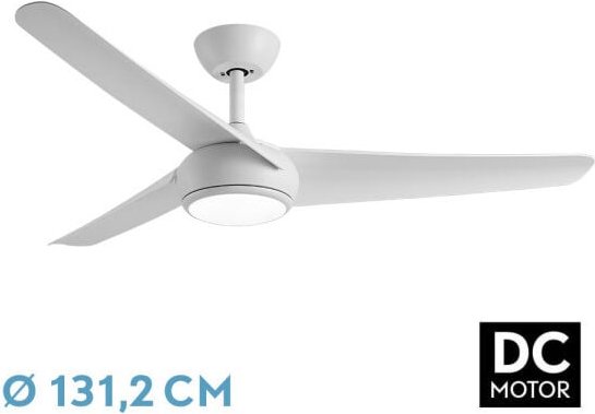 Thumbnail - Ventilator Dc Patras 24w White 3 Flügel 6 Geschwindigkeiten 3 Farben 131,2d 2424lm / Earthquake, Memory & Timer - Fabril...