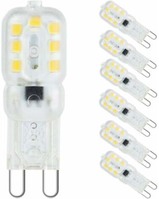 10er-Pack G9 3W LED-Lampen – entspricht 33W Halogenlampen, Tageslichtweiß (6000K), 800lm, flimmerfrei, nicht dimmbar, 36...