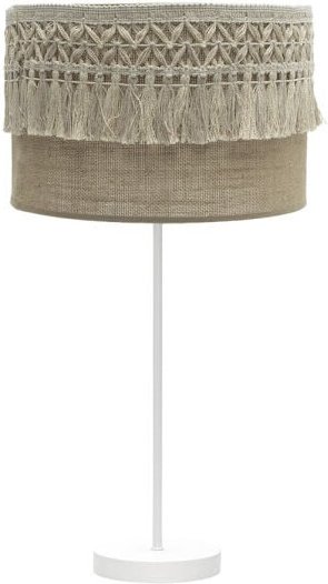 Fabrilamp - Große Tischlampe ekaterina 1xe27 weiß/Sack 63x30x30 cm mit Garnituren