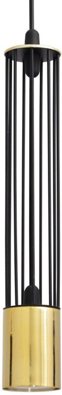 Bars Schlanke Pendel-Deckenleuchte Schwarz, Gold 10cm - Helam