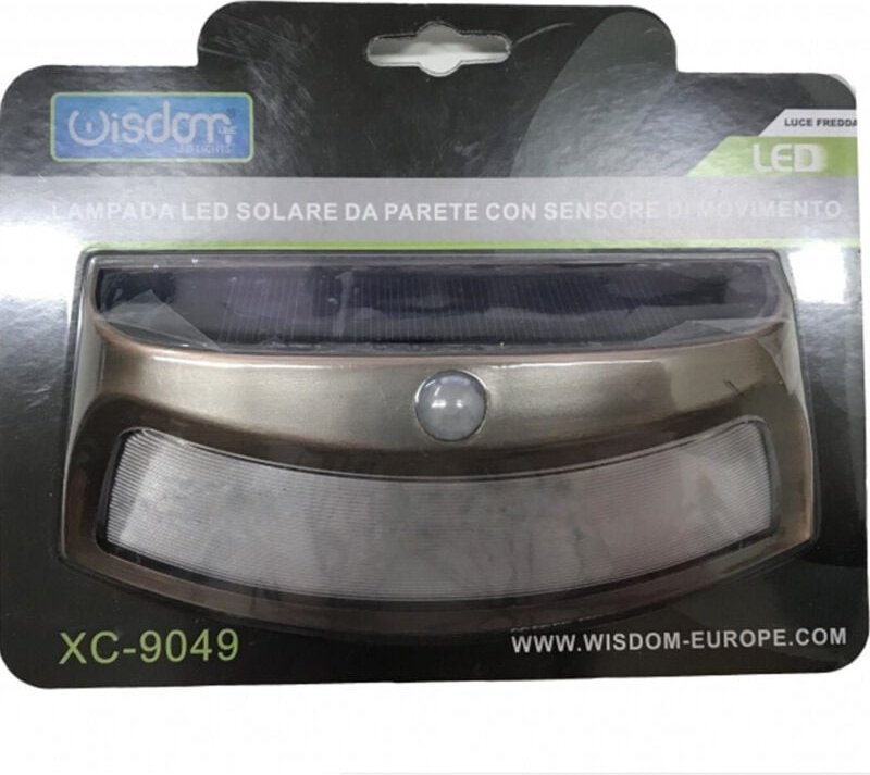 Trade Shop - Solarbetriebene LED-Wandleuchte mit Bewegungsmelder, Außenwandleuchte -