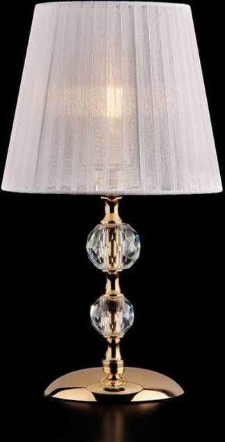 Ruben – 1-flammige Tischlampe aus vergoldetem Eisen und Kristall mit Lampenschirm H.36 – Ø20 – BL267-LT-OR