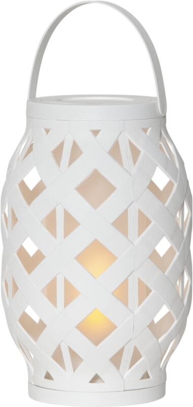 Trading Batterie Laterne Flame Lantern, 23cm, weiß - Star