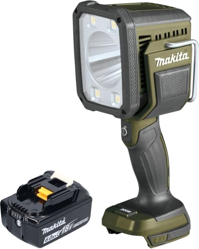 Dml 812 G1 Akku Handstrahler 18 v 1250 lm led Olive Grün Outdoor Adventure Sonderedition + 1x Akku 6,0 Ah - ohne Ladeger...