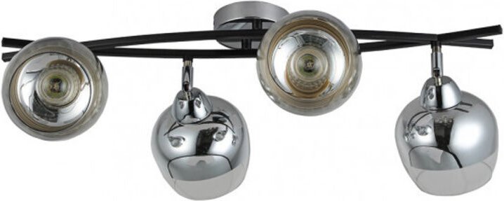 Fabrilamp - Denali Leiste 4xe27 chrom/schwarz 22x60x35 cm