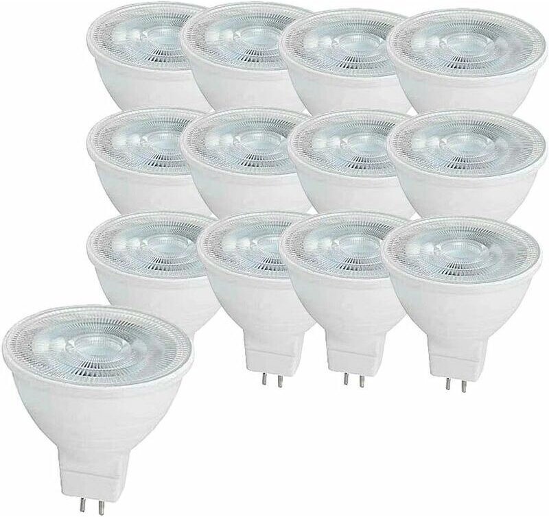 Erhope - 12er-Pack MR16 5 w GU5.3 LED-Glühbirne, entspricht MR16-Halogenlicht, Kaltweiß 6000 k, 500 Lumen, nicht dimmbar...