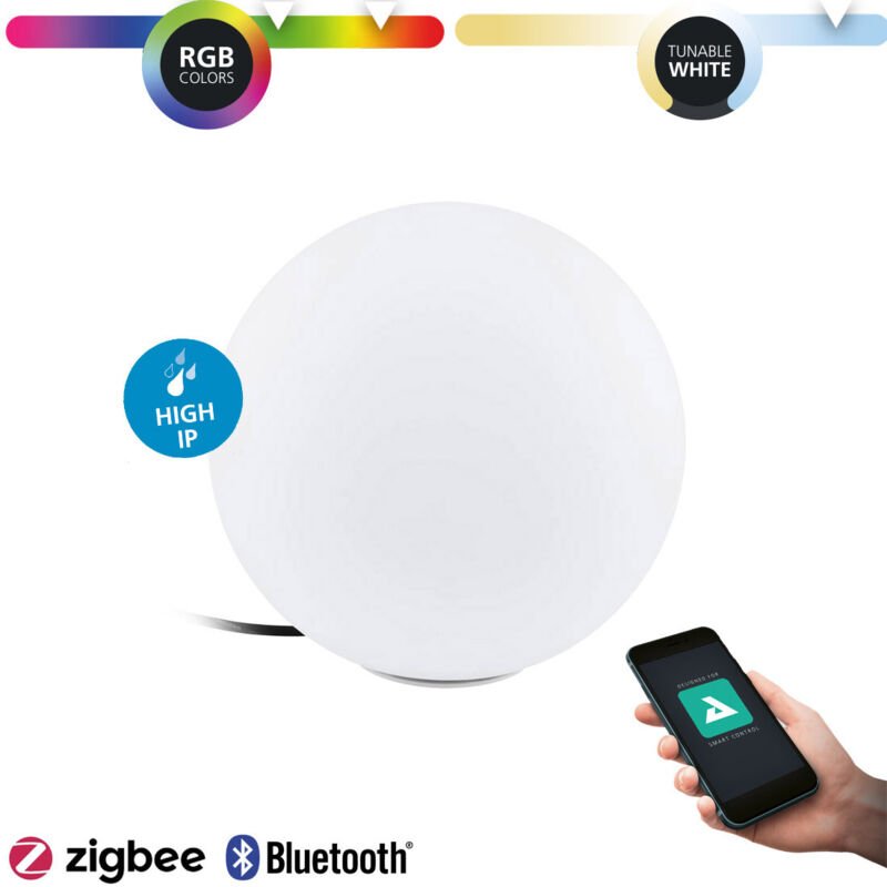 Thumbnail - Eglo 900269 Stehleuchte MONTEROLO-Z weiss E27 1X9W H:39cm Ø:39cm mit Kabel+Stecker IP65 mit Connect Z Funktion