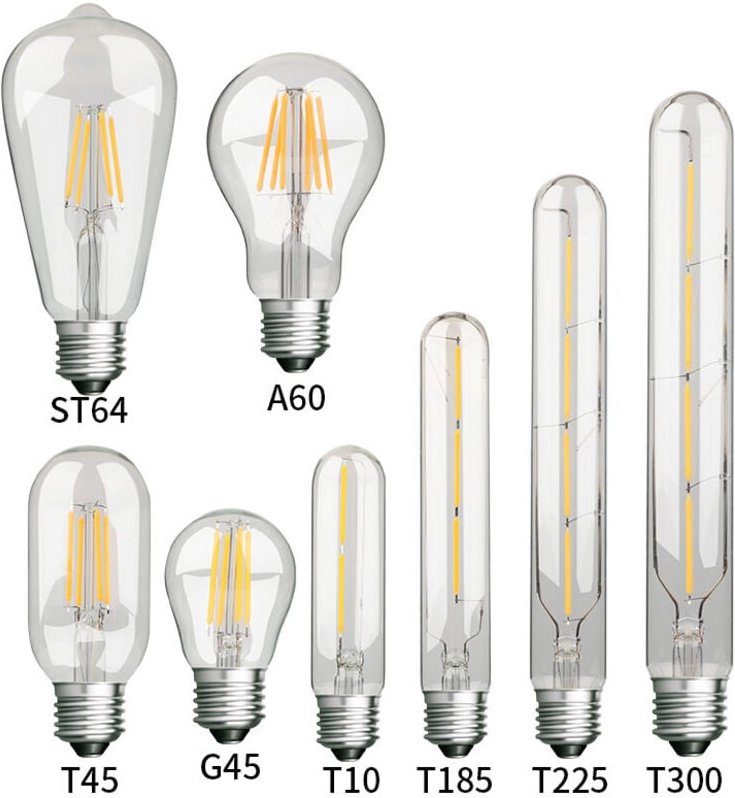 8 E27 LED-Lampen, transparenter Glühfaden, Retro-Stil, nostalgisch, für Hochzeiten, Restaurants und Bars