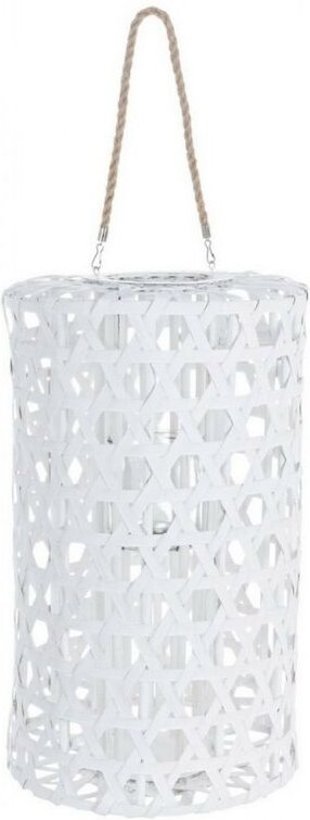 Thumbnail - Weiße sechseckige Holzlaterne 60h cm