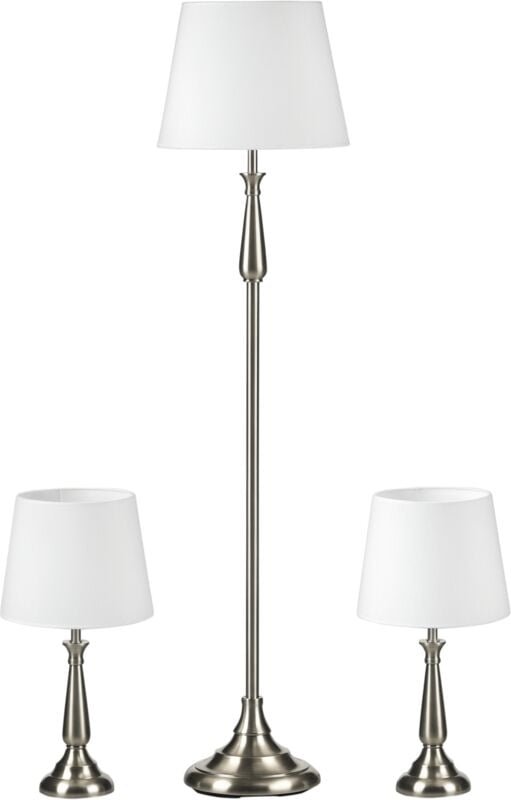 3er-Lampenset inkl. 2 Tischleuchte, 1 Stehlampe, im Vintage-Design, Stehleuchte und Tischlampe Set mit E27 Sockel für Wo...