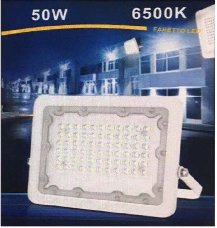 Trade Shop Traesio - Trade Shop - led-leuchtturm 50 w ultra slim weisses natürliches licht für den aussenbereich 4000 k ...