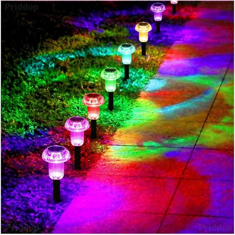 Thumbnail - Solarleuchten für den Außenbereich, Wegeleuchten, 8er-Pack, led, wasserdicht, Farbwechsel, Pilz, für Garten, Landschaft,...