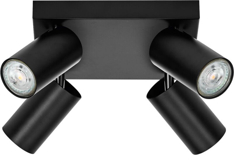 Led spot octagon pl 4 x 3,4W, GU10, 920lm, schwarz, 2.700K Farbtemperatur, warmweiße Lichtfarbe, zeitlos, austauschbare ...