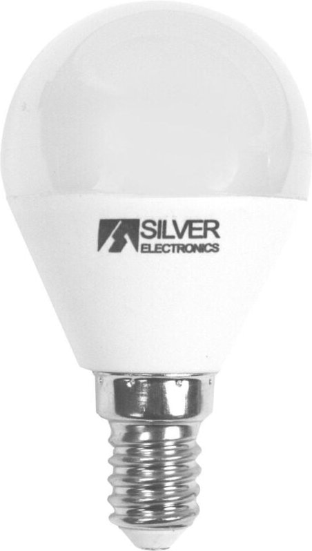 Silver Electronics - LED-Lampe silber elektronisch kugelförmig dekorativ 7w=70w - e14 - 5000k - 620 lm - weißes Licht - ...