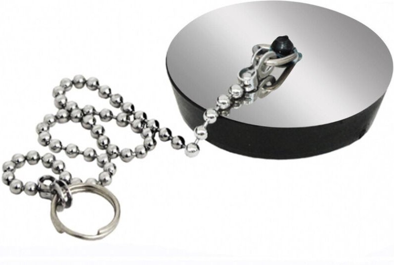 Trade Shop Traesio - Trade Shop - set 2 pezzi tappi lavandino 4,1 cm mit catenella lavanderien -