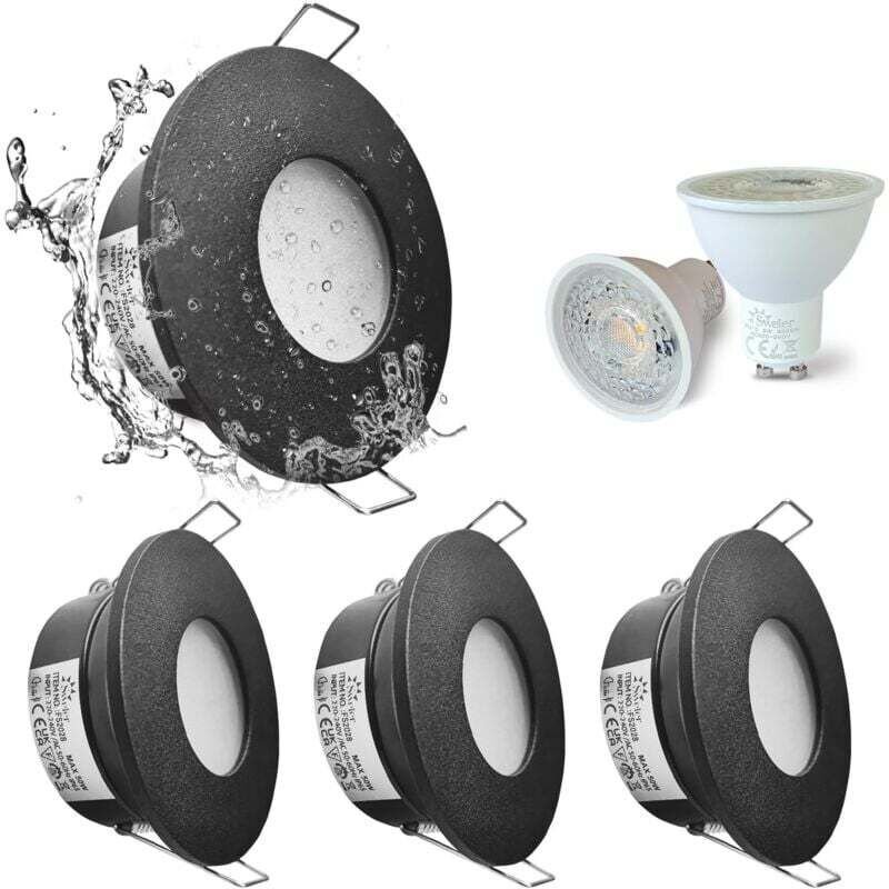 4er Set IP65 wasserdichte LED-Einbaustrahler, 5 W, 3000 K, warmweiß, Einbaustrahler für Badezimmer und Küche, Deckeneinb...