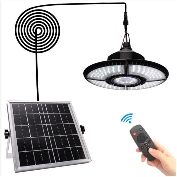 Thumbnail - V 5 W Solarleuchte für den Innenbereich, 4400 mAh Eins-zu-eins-Solarbeleuchtung mit vierblättrigem Kronleuchter und Fern...