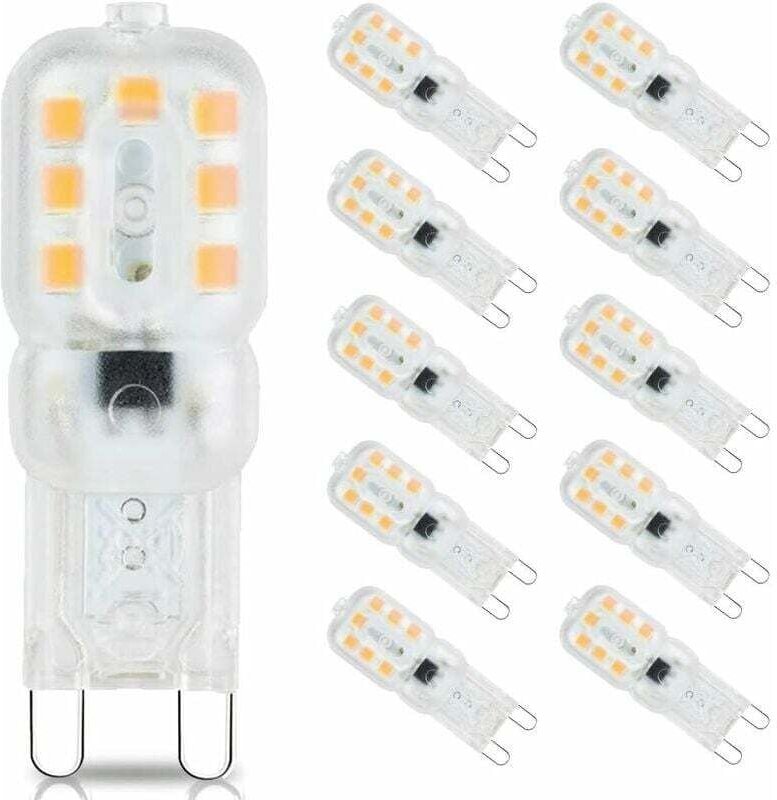 G9 LED-Lampe, 3 W, warmweiß, nicht dimmbar, 300 lm, 3000 K, 220–240 V AC/DC, entspricht einer 30-W-Halogenlampe, für Kro...