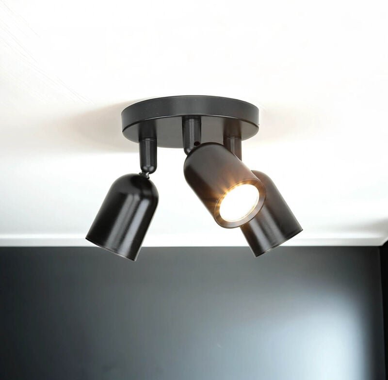 Licht-erlebnisse - Deckenstrahler GU10 verstellbar 15 cm breit Schwarz 3-flammig Deckenspot