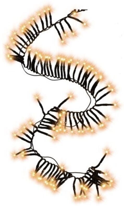 TrendLine LED-Lichterkette Cluster Außen 12 m warmweiß-schwarz mit Timer, Dimmer