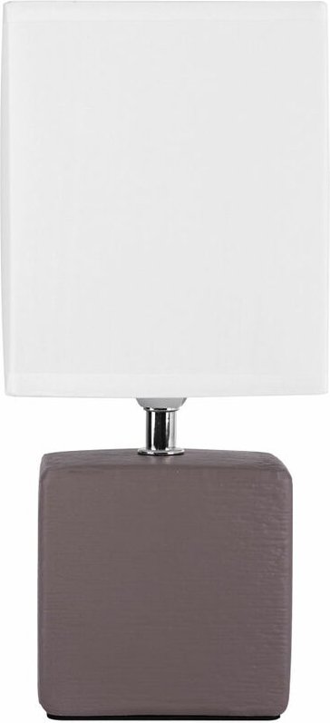 Tisch Leuchte Gästezimmer Keramik braun schaltbar Textil Lampe weiß