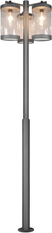 Thumbnail - Wegeleuchte Außenstehlampe Gartenleuchte Aluminium anthrazit Dämmerungssensor H 240 cm