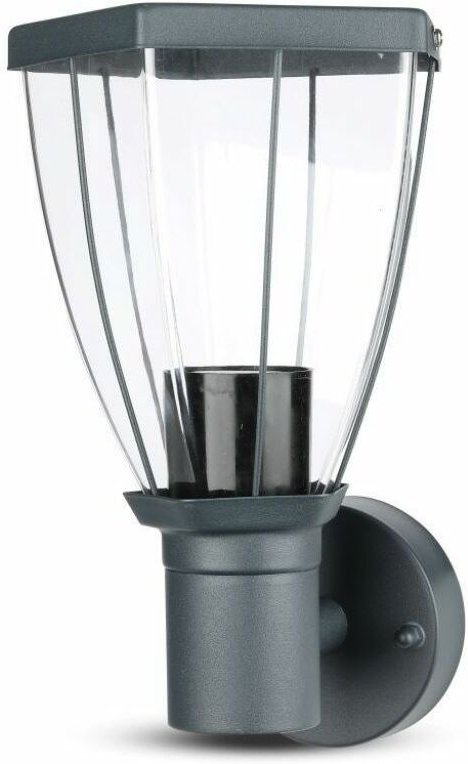 LED-Gartenlampe mit E27-Lampenfassung (max. 40 w) aus Edelstahl, Farbe Schwarz, IP44 - V-tac