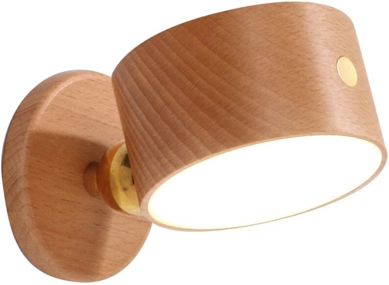 Wiederaufladbare LED-Wandleuchte Wandmontierte Nachttischlampe mit USB-Anschluss 360 Drehbare Magnetische Kabellos Helle...