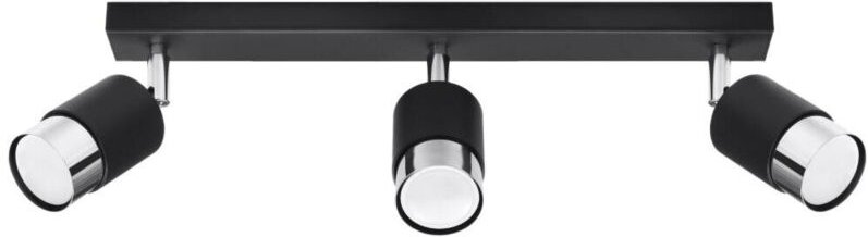 Lighting Nero Deckenstrahlerleiste, Schwarz/Chrom, 3x GU10 - Sollux