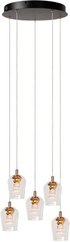 Berliane - Pendelleuchten - ø 34 cm - led Dim. - 5x4W 2700K - Mit austauschbarem LED-Modul - Transparent - Lucide