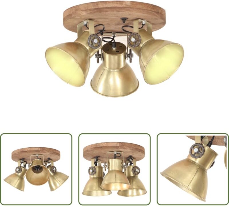 vidaXL Eisenlampe - Deckenlampe Industriestil 25 W Messing 42x27 cm E27