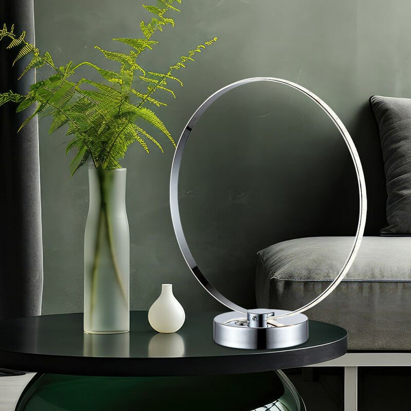 Tischlampe Tischleuchte Nachttischleuchte Leselampe Leseleuchte, Chrom silber, Touchbedienung, led 12,5W 540Lm warmweiß,...