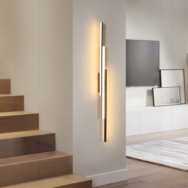 GOECO Wandleuchte für den Innenbereich, 24 W, 2700 lm, moderne schwarze Wandleuchte, 90 cm, geeignet für Schlafzimmer, W...