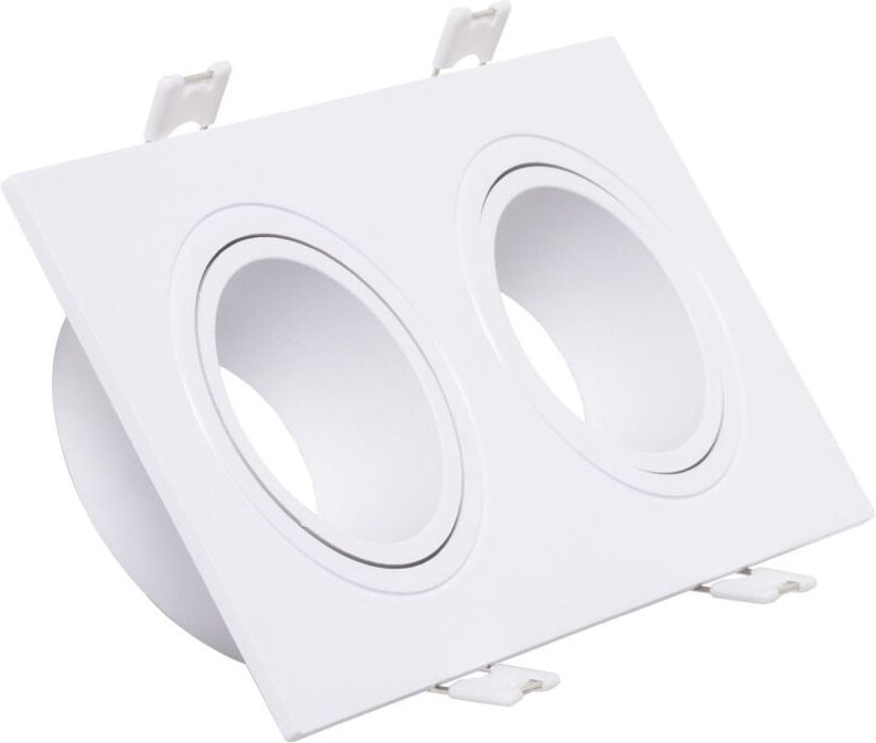 Efectoled - Downlight-Ring Eckig Weiß für zwei led GU10/GU5.3 Glühbirnen Schnitt 73x173 mm Weiß