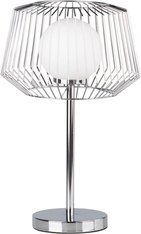 Silberne Metall-Tischlampe Weiß 32X32X52Cm