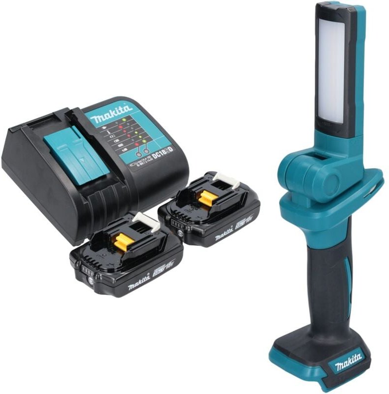 Makita DML 816 SA Akku Arbeitsleuchte 18 V 100 - 500 lm LED + 2x Akku 2,0 Ah + Ladegerät