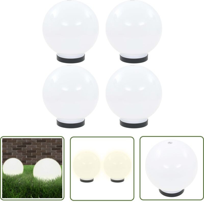 The Living Store LED-Gartenleuchten 4 Stk. Kugelförmig 20 cm pmma - led Gartenleuchte - Outdoor Beleuchtung - Gartendeko...
