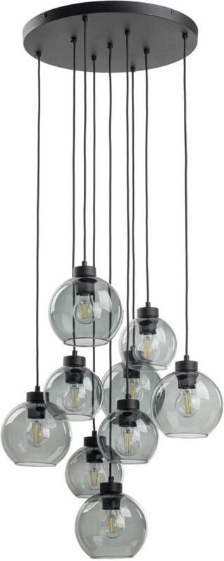 TK Cubus Cluster Pendelleuchte Deckenleuchte Schwarz, Graphitglas 9xE27