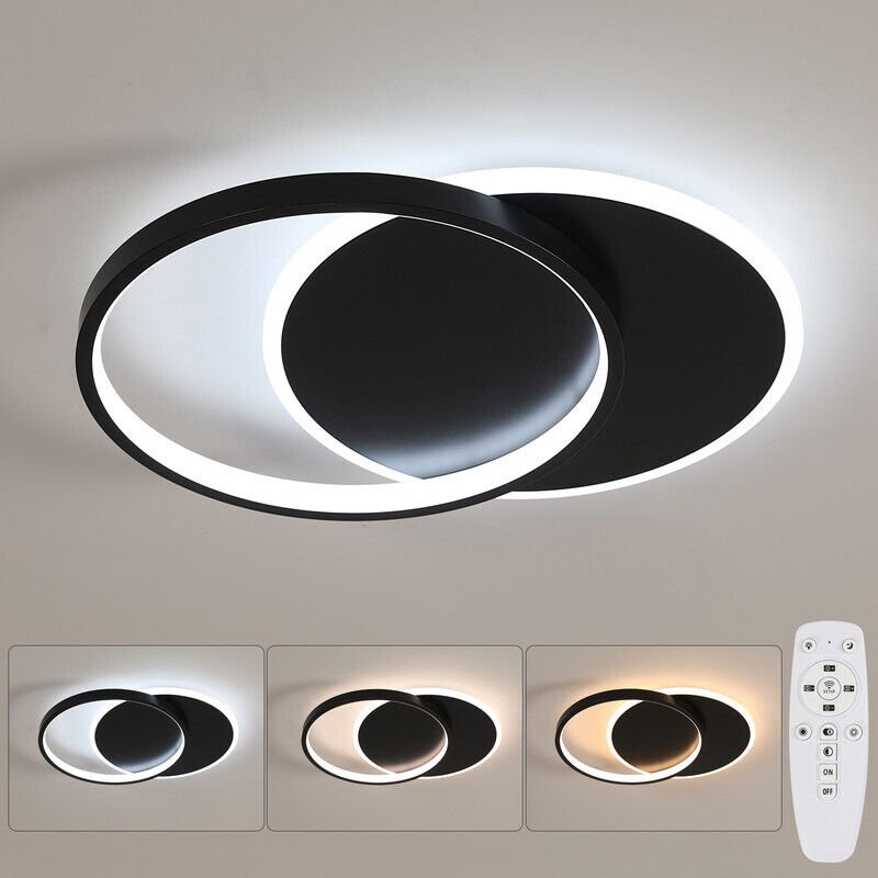 COMELY Halbmondförmige LED-Deckenleuchte, Schwarz, Helligkeit und Farbe per App einstellbar (Smart-TV), für Schlafzimmer...