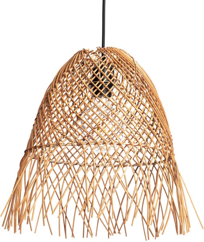 Hängeleuchte Rattan Toraja Schwarz - Textil