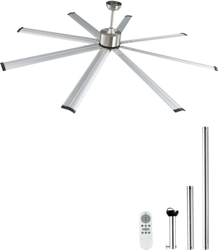 Mophorn 213 cm Deckenventilator ohne Licht, 6-Gang-Fernbedienung, 8 Flügel aus Aluminium, umkehrbarer Gleichstrommotor, ...