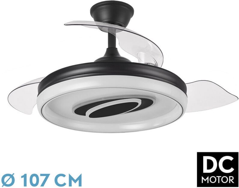 DC Deckenventilator "Maracaná" dimmbar mit Fernbedienung (57W 3CCT 5980lm) schwarz-weiß