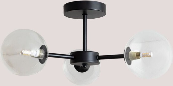 Sklum - Deckenleuchte aus Eisen mit 3 Sarka-Glaskugeln Schwarz