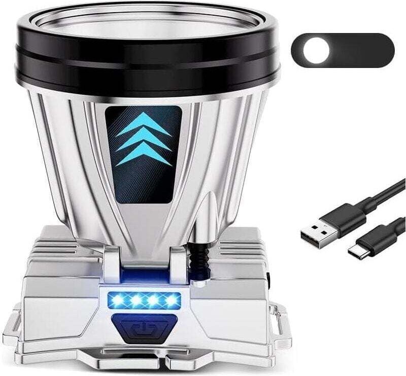 Ulisem Wiederaufladbare LED-Stirnlampe, LED-Stirnlampe, wasserdichte Stirnlampe IXP5 – Weiße Lichter