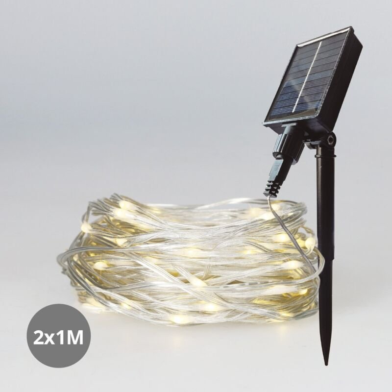 Solarleuchtender LED-Vorhang 2x1M warmes Licht