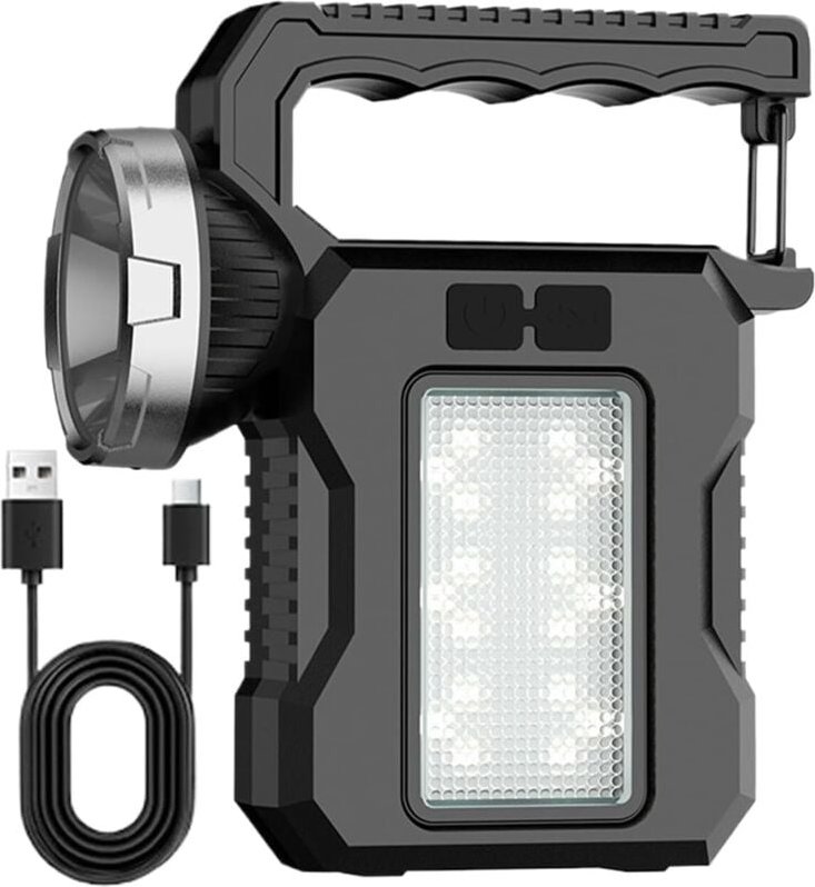 CCYKXA Wiederaufladbare LED-Solartaschenlampe, leistungsstarke Outdoor-Taschenlampe, multifunktionale Campinglaterne für...