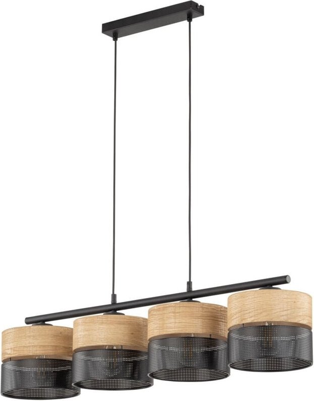 TK Nicol Bar Pendelleuchte Deckenleuchte Schwarz, Beige 4xE27