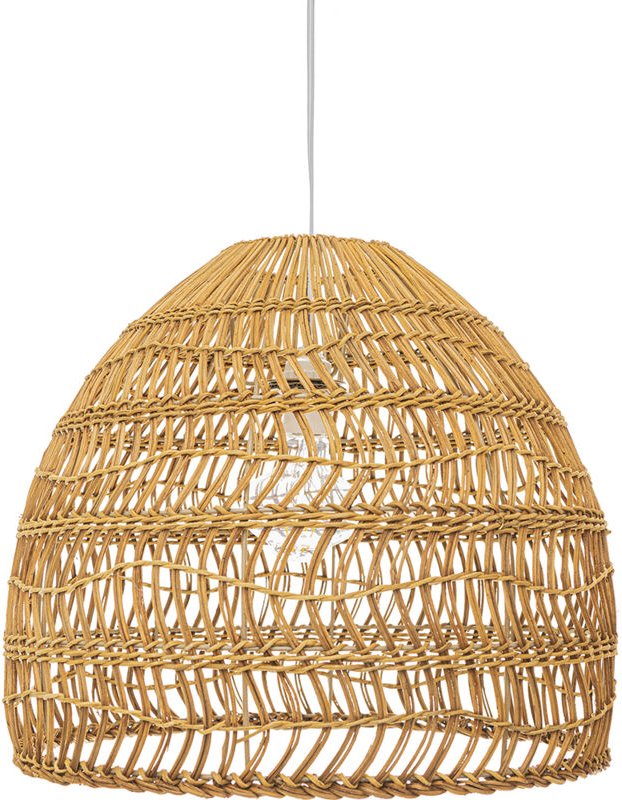 Privatefloor - Rattan-Deckenlampe - Pendelleuchte im Boho-Bali-Design - 40cm - Hoa Natural wood
